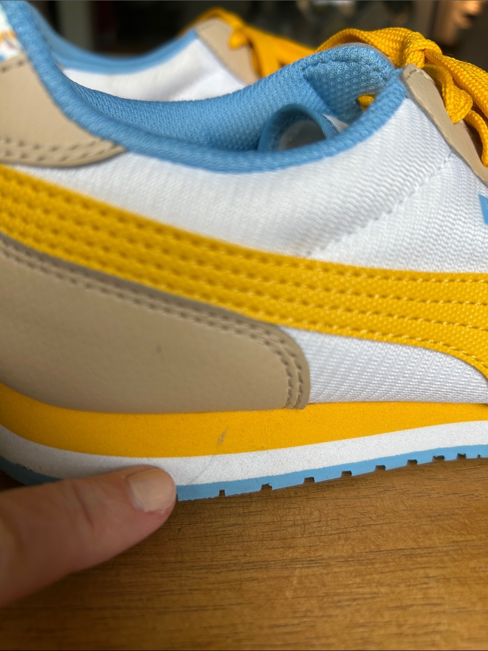 Puma women's Yellow & Blue Cabana Run Athletic Sneakers - Picture 4 of 8